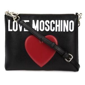 Love Moschino Black Bag with Red Heart Accent